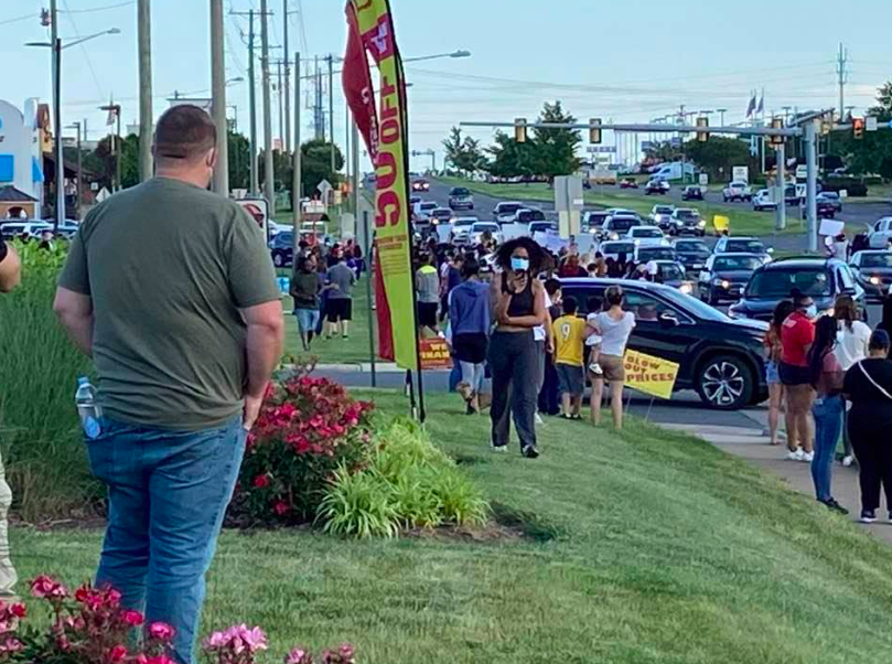 protests near Sudley Road and Sudley Manor in Manassas